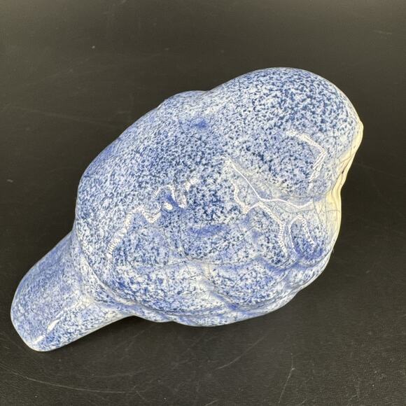 Vintage Dedham Bird Figurine Cobalt Blue & White Ceramic Crackle Glaze Design - Picture 5 of 12